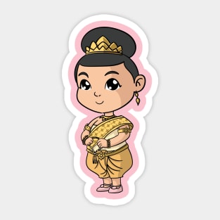 Khmer Cambodian Young Girl Character Sticker